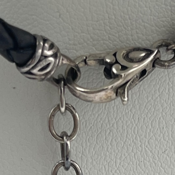 JOHN HARDY - Sterling Twisted Slider Pendant & Black Leather Necklace - Picture 9 of 10